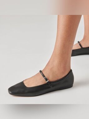 Dolce Vita Square Toe Black Mary Jane Ballet Flat w/ Slim Strap